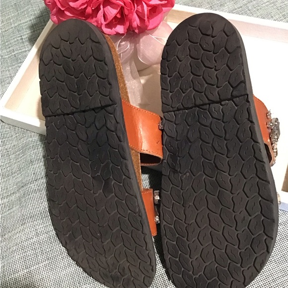 ZARA TRAFALUC LEATHER  Rhinestone Sandals Size37 is 61/2 Very Beautiful.See Pics - Picture 7 of 10